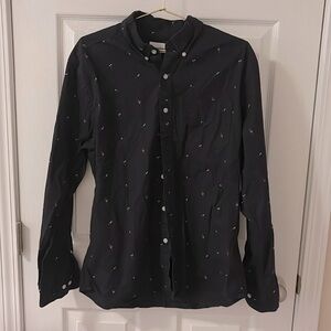 Sonoma Men’s Button Down Shirt Size Medium Roasting Marshmallows Print